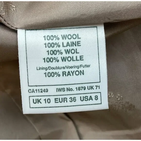 Laura Ashley Blazer Womens 8 (UK 10) Plaid 100% Wool 3-Button Jacket Vintage - Picture 6 of 10